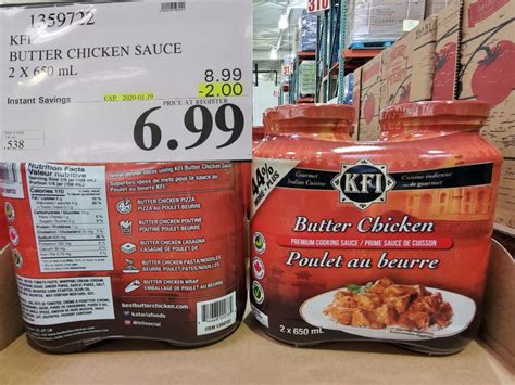 1359722 Kfi Butter Chicken Sauce 2 X 650 Ml 2 00 Instant Savings Expires On 2020 01 19 6 99