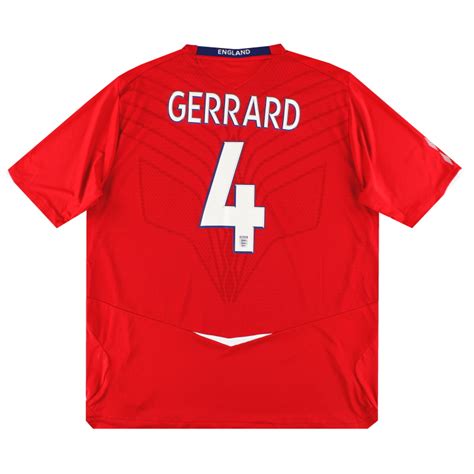 2008 10 England Umbro Away Shirt Gerrard 4 XXL Retro England Shirts