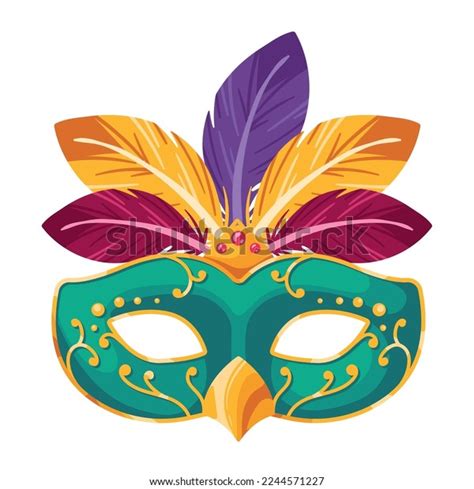 Mardi Gras Mask Feathers Icon Stock Vector Royalty Free 2244571227