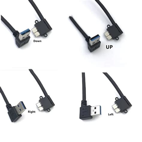 90 Degree Up Down Left Right Angled Usb 30 Type A To Micro B Male Cable For Samsung S5 Note 3