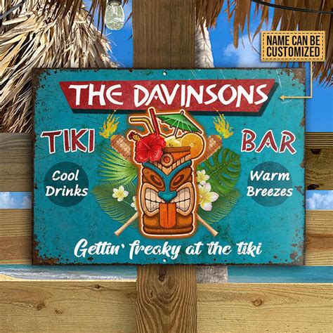 Personalized Tiki Bar Sign Gettin Freaky At The Tiki Etsy