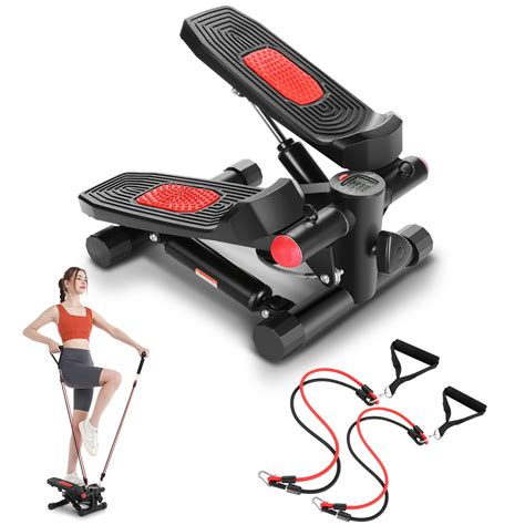 Ancheer Steppers For Exercise Mini Stair Stepper With Resistance Bands Lcd Monitor Mini