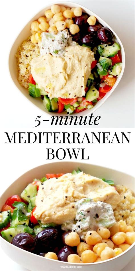 Minute Mediterranean Bowl Vegan Meal Prep Recipe Recipe Lunch