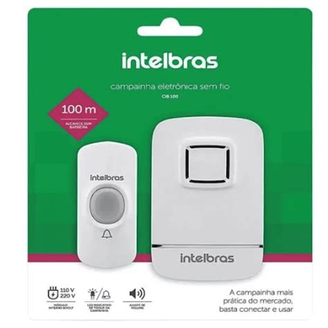 Campainha Intelbras - Campainha Eletronica Sem Fio CIB 100 Branca Intelbras