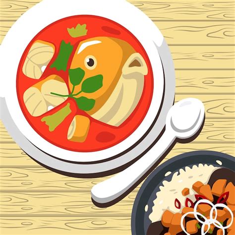 Premium Vector Fish Head Curry Flat Style Illustration Vector Design