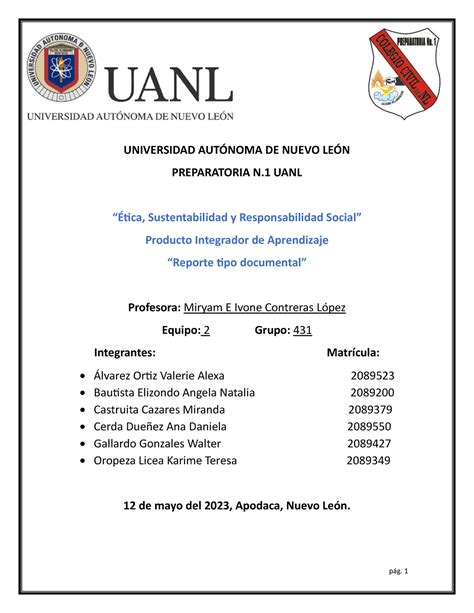 Equipo 2 PIA ESy RS Pía de 4to Semestre de Preparatoria UNIVERSIDAD