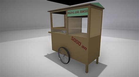 3d Model Gerobak Bakso Vr Ar Low Poly Cgtrader