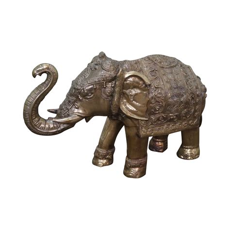 Vintage Brass Asian Elephant Statue | Chairish