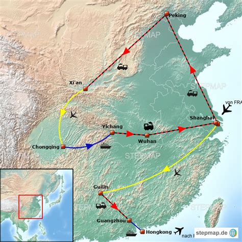 Stepmap China Rundreise Landkarte F R China