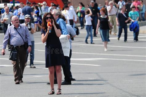 Opposition Meeting In Day Of Russia On The Prospec Editorial Photo