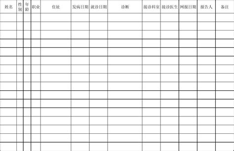 传染病报告登记表 word文档在线阅读与下载 无忧文档