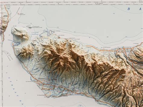 Bali indonesia Topographic Map 1935 Shaded Relief Map - Etsy