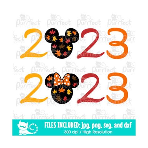 Mickey Minnie Fall Thanksgiving Theme Leaves 2023 SVG Autum Inspire