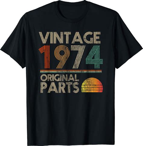 Vintage Original Parts Birthday 1974 48th Retro Style T Shirt