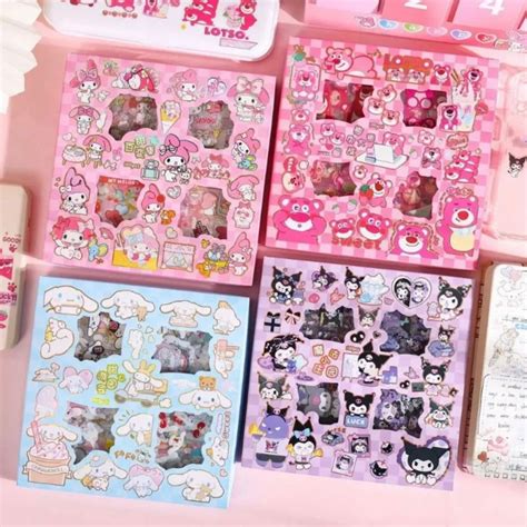 Jual 100 Lembar Stiker Lucu 2D Sanrio Karakter Kuromi Momo Frozen