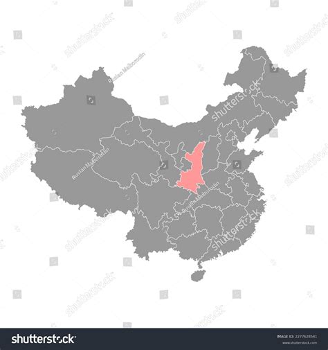 Shaanxi Province Map Administrative Divisions China Stock Vector