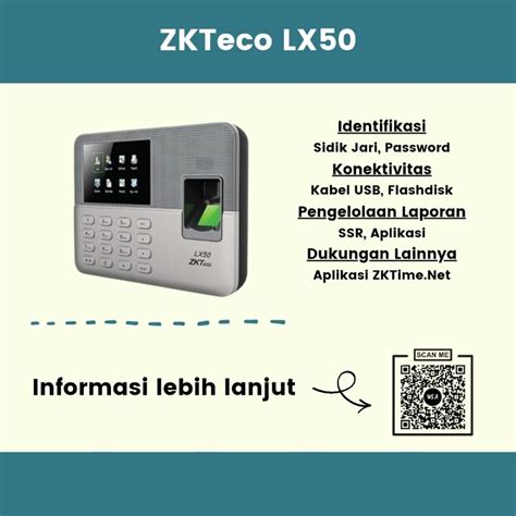 Jual Mesin Absensi ZKTeco LX50 Sidik Jari Password Shopee Indonesia