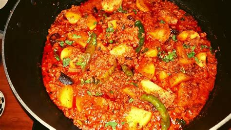 Aloo Keema Dhaba Style Aloo Keema Recipe Aloo Keema Masala Maha S