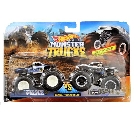 K B Hot Wheels Monster Trucks Pakke Police Vs Hooligan
