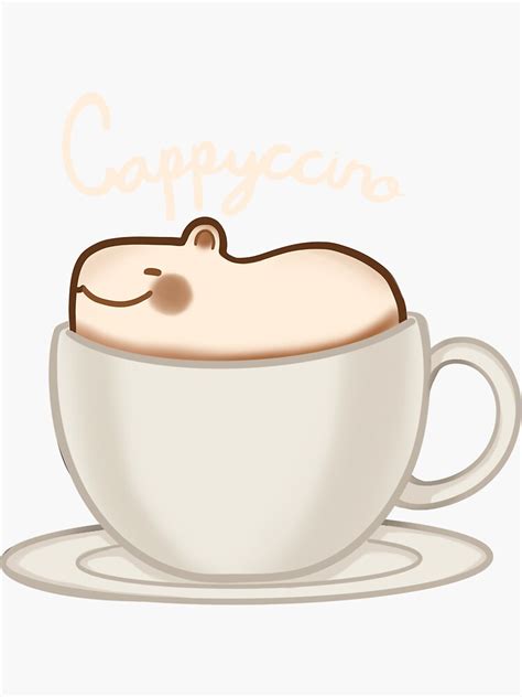 Capybara Cappuccino Sticker By Meiyll Redbubble