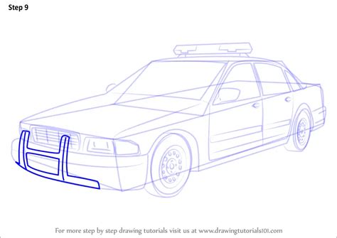 Learn How to Draw a Police Car (Police) Step by Step : Drawing Tutorials