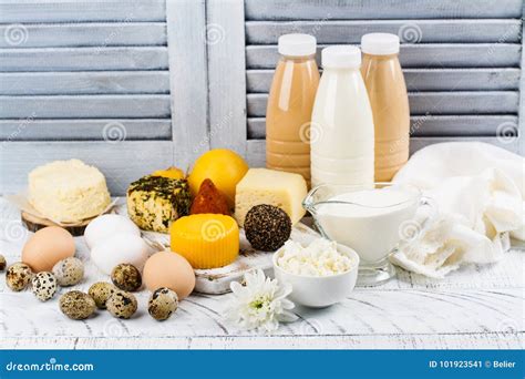 Assortment of Dairy Farm Products on Wooden Table Stock Image - Image of bone, healthy: 101923541