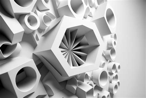 Premium Photo D Render Abstract Geometric Background White Creative