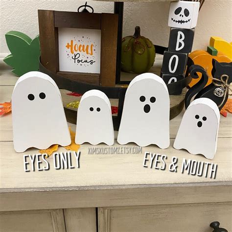 Mini Wood Ghosts Mini Ghosts Wooden Ghosts Tiered Tray Etsy