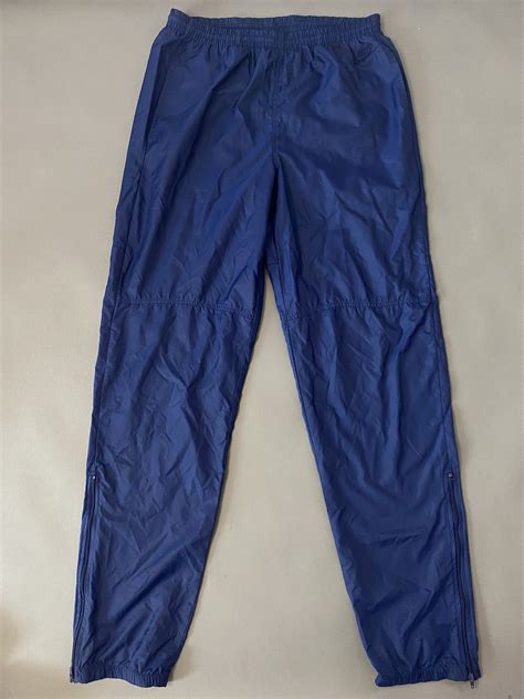 Nike × Vintage 90s Nike Vintage Navy Track Pants Small Swoosh Logo