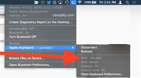 Check Bluetooth Signal Strength in Mac OS X