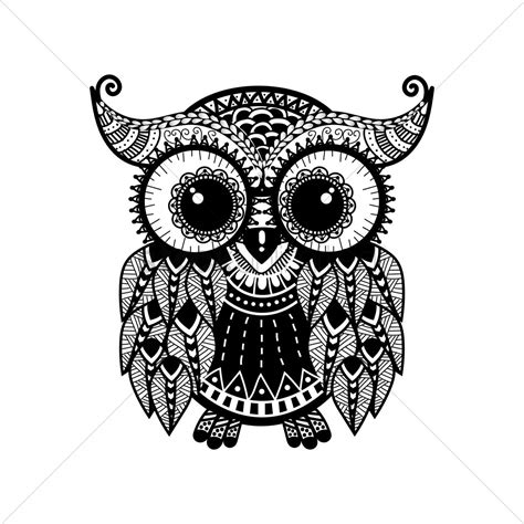 Intricate Owl Design Vector Graphic Doodle Art Drawing Owls Drawing