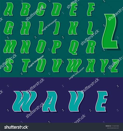 English Alphabet Cartoon Style Stock Vector Royalty Free 1115451920