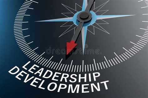 Compass Needle Pointing To Leadership Development Word Stock