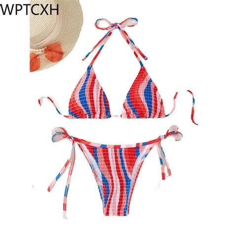 Bikini Con Espalda Descubierta Para Mujer Traje De Ba O Con Tirantes Y Cuello Halter Monokini