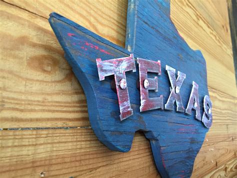 Antique Style Texas Wood & Metal Sign | Etsy