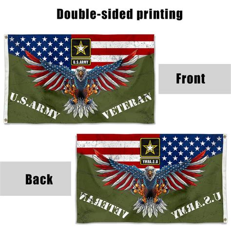 U S Army American Eagle Veteran Flag Banner Green