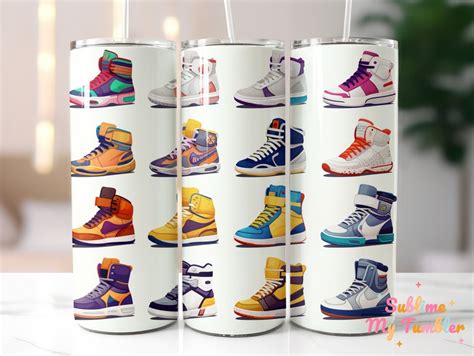 Sneaker Tumbler Wrap Sneakers Art Footwear Png 20oz Skinny Tumbler