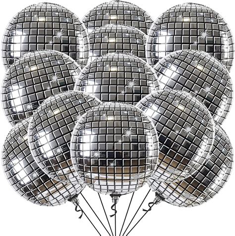 Katchon Big Silver Disco Ball Balloons Inch Pack Of Groovy