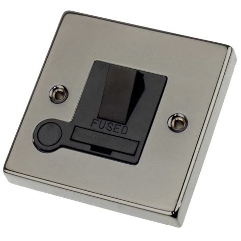 Scolmore Click Deco 13A Switched Fused Spur With Flex Outlet Black