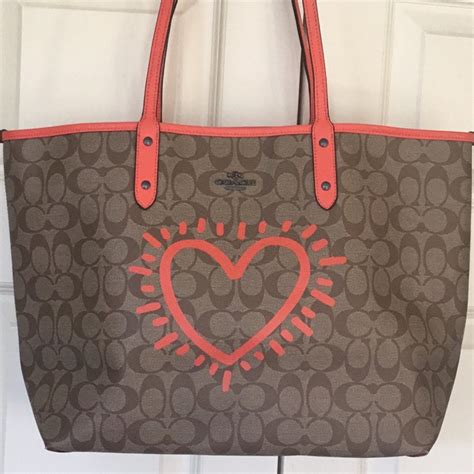 Coach X Keith Haring Heart Graffiti Reversible Coated… - Gem