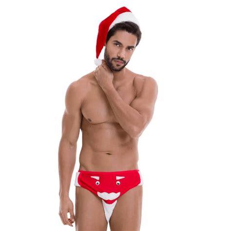 Cueca Vermelha Barba E Olhos Papai Noel Sapeka Lingerie Sex Shop