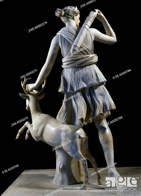 Artemis With The Doe Known As Diana Of Versailles Marble Statue Seen