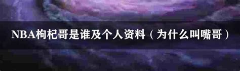 Nba枸杞哥是谁及个人资料（为什么叫嘴哥） 体坛百科