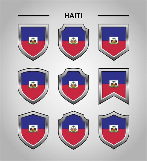 Premium Vector Haiti National Emblems Flag With Luxury Shield