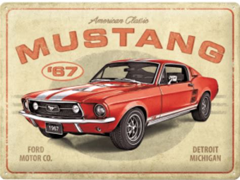 Plaque métal Ford Mustang Les Plaques Plaques 30x40 cm nostalgic deco