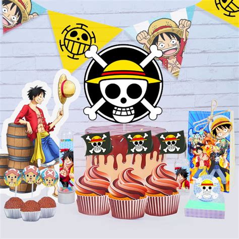 Kit Festa So Um Bolinho One Piece Luffy 75 Itens Produtos Elo7