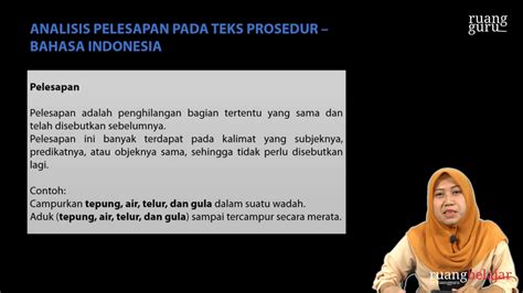 Video Belajar Analisis Pelesapan Pada Teks Prosedur Bahasa Indonesia