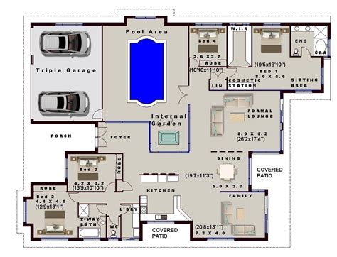 House Plans 4 Bedroom House Plans Triple Garage Home Plans 4 Bedroom ...