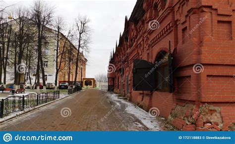 The Facade of an Old Red Brick Building Stock Image - Image of home ...