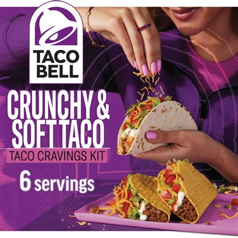 Taco Bell Crunchy And Soft Taco Cravings Kit With 6 Soft Tortillas 6 Crunchy Taco Shells Taco